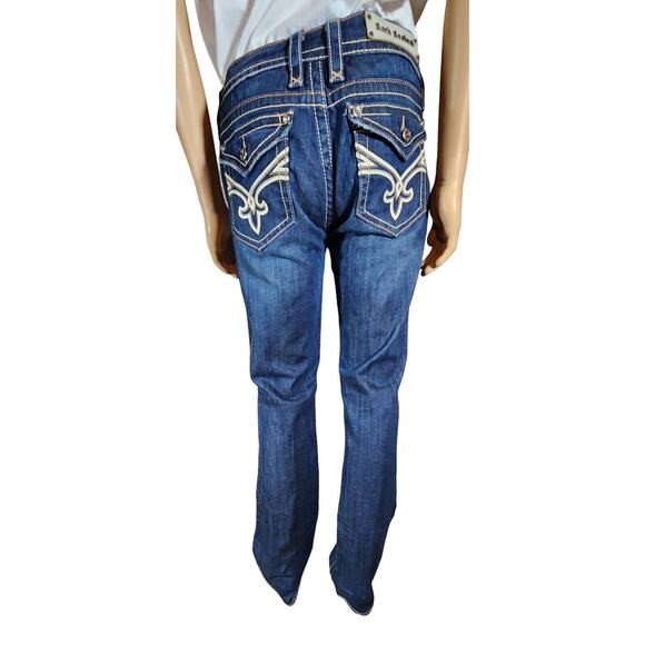 Rock Revival Jamie Bootcut Jeans Distress Size 32x36 EUC - Picture 3 of 10